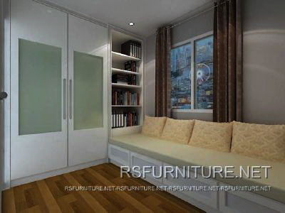 คอนโด Mayfair ตกแต่งภายใน สีขาว บิ้วอิน ห้องนอน ห้องนั่งเล่น 13