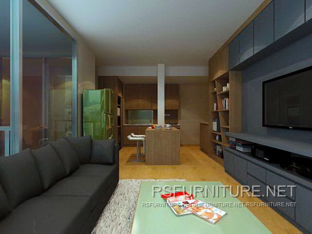 คอนโด เดอะบรีส ตกแต่งภายใน บิ้วอิน ห้องนอน ห้องนั่งเล่น 2