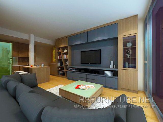คอนโด เดอะบรีส ตกแต่งภายใน บิ้วอิน ห้องนอน ห้องนั่งเล่น 3