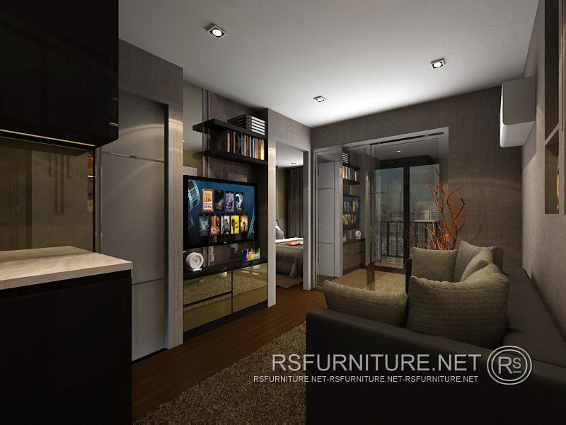 Parkland Phetkasem 56 ตกแต่งภายใน บิ้วอิน คอนโด ห้องนอน ห้องนั่งเล่น 1