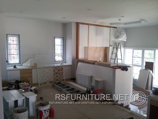 บ้านเดี่ยวบางบัวทอง ตกแต่งภายใน บิวท์อิน ห้องนอน ห้องนั่งเล่น ห้องพระ ห้องดูหนัง 7