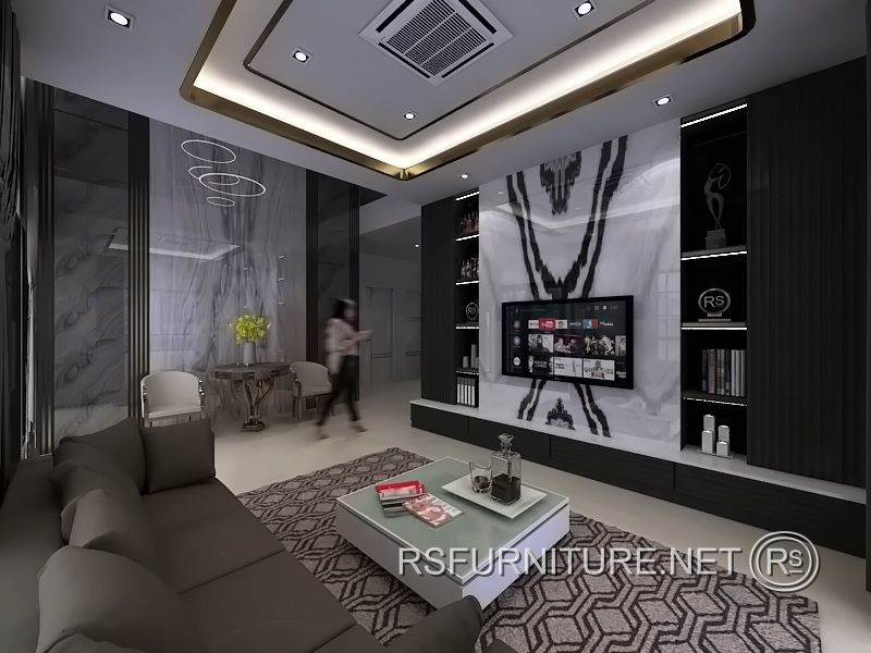 บ้านเดี่ยว เศรษฐสิริ ตกแต่งภายใน บิวท์อิน ห้องนอน ห้องรับแขก ห้องทำงาน ห้องดูหนัง ห้องพระ 2