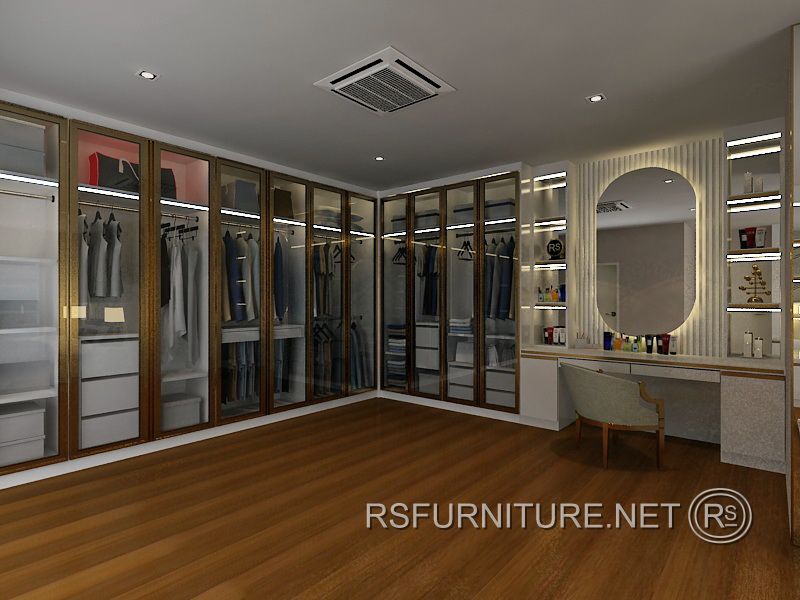 บ้านเดี่ยว บางกอกบูเลอวาร์ด ตกแต่งภายใน บิวท์อิน ห้องนอน ตู้เสื้อผ้า โต๊ะเครื่องแป้ง 4