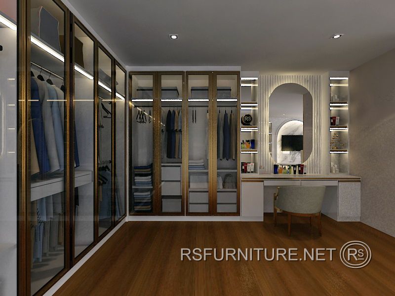 บ้านเดี่ยว บางกอกบูเลอวาร์ด ตกแต่งภายใน บิวท์อิน ห้องนอน ตู้เสื้อผ้า โต๊ะเครื่องแป้ง 5
