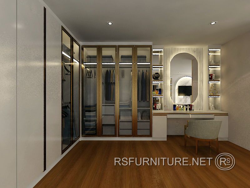 บ้านเดี่ยว บางกอกบูเลอวาร์ด ตกแต่งภายใน บิวท์อิน ห้องนอน ตู้เสื้อผ้า โต๊ะเครื่องแป้ง 3