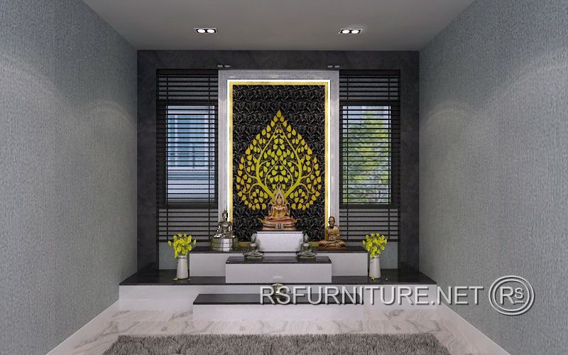 บ้านเดี่ยว บางกอกบูเลอวาร์ด2 ตกแต่งภายใน บิ้วท์อิน ห้องพระ โต๊ะหมู่บูชา 1