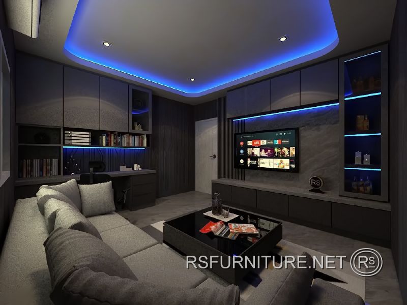 บ้านเดี่ยว พฤกษ์ลดา2 ตกแต่งภายใน บิ้วท์อิน ห้องคาราโอเกะ ห้องนั่งเล่น 2