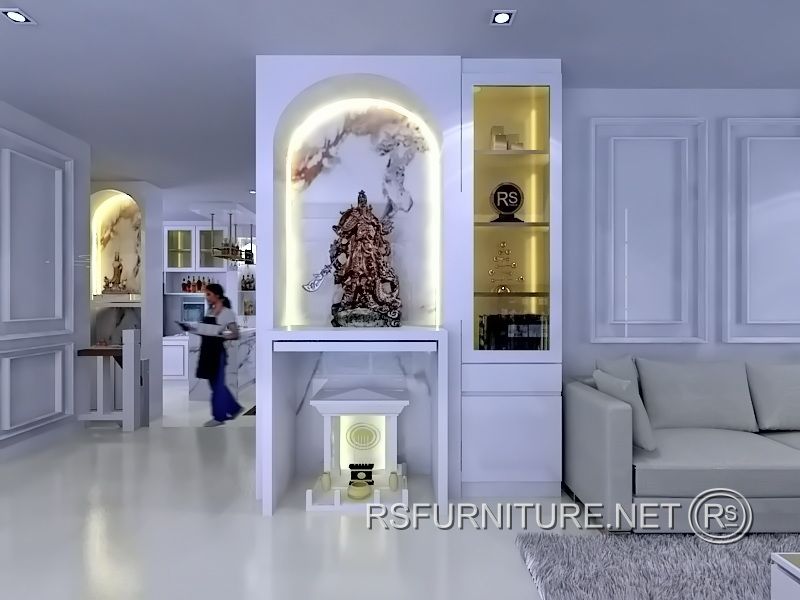 บ้านเดี่ยว นันทวัน ตกแต่งภายใน บิวอิน ตู้ตั้งประธาน(ตู้เจ้าที่) ตู้ทีวี ตู้ครัว เคาน์เตอร์บาร์ 1