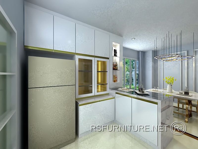 บ้านเดี่ยว นันทวัน ตกแต่งภายใน บิวอิน ตู้ครัว เคาน์เตอร์บาร์เหล้า 4