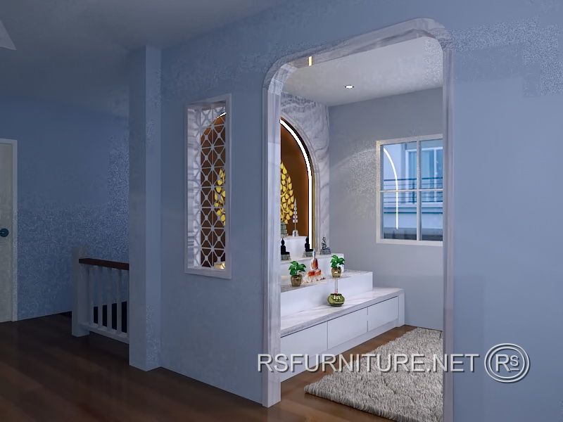 บ้านเดี่ยว นันทวัน ตกแต่งภายใน บิวอิน ห้องพระ โต๊ะหมู่บูชา ตู้พระ 1