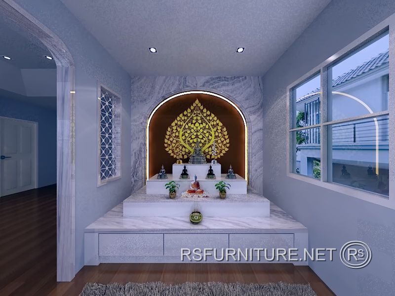 บ้านเดี่ยว นันทวัน ตกแต่งภายใน บิวอิน ห้องพระ โต๊ะหมู่บูชา ตู้พระ 2