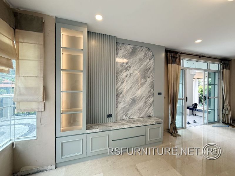 บ้านเดี่ยว นันทวัน ตกแต่งภายใน บิวอิน ตู้ตั้งประธาน(ตู้เจ้าที่) ตู้ทีวี ตู้ครัว เคาน์เตอร์บาร์ 9