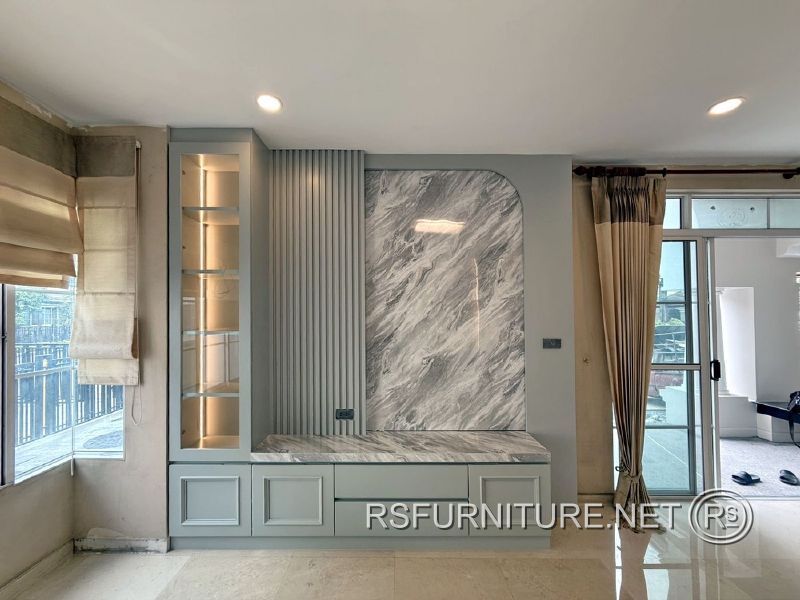 บ้านเดี่ยว นันทวัน ตกแต่งภายใน บิวอิน ตู้ตั้งประธาน(ตู้เจ้าที่) ตู้ทีวี ตู้ครัว เคาน์เตอร์บาร์ 10