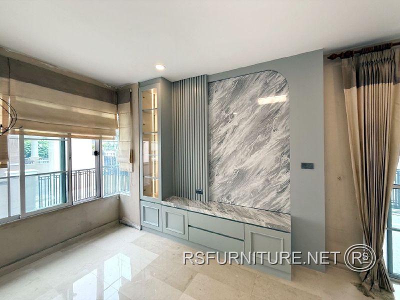 บ้านเดี่ยว นันทวัน ตกแต่งภายใน บิวอิน ตู้ตั้งประธาน(ตู้เจ้าที่) ตู้ทีวี ตู้ครัว เคาน์เตอร์บาร์ 11