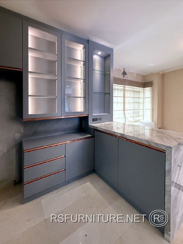 บ้านเดี่ยว นันทวัน ตกแต่งภายใน บิวอิน ตู้ครัว เคาน์เตอร์บาร์เหล้า 7