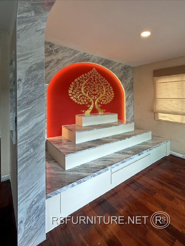 บ้านเดี่ยว นันทวัน ตกแต่งภายใน บิวอิน ห้องพระ โต๊ะหมู่บูชา ตู้พระ 5