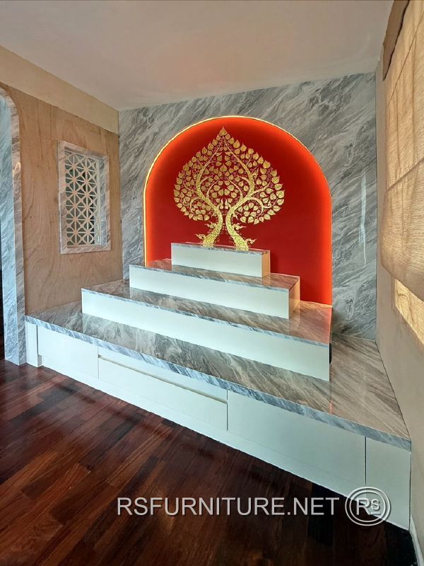 บ้านเดี่ยว นันทวัน ตกแต่งภายใน บิวอิน ห้องพระ โต๊ะหมู่บูชา ตู้พระ 7