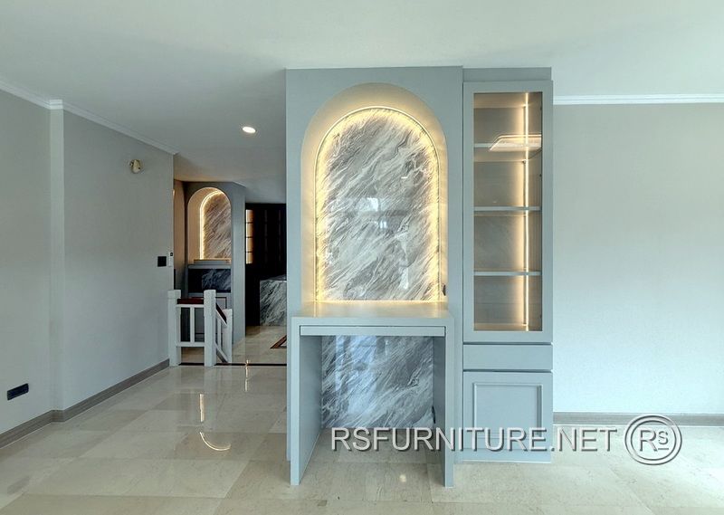 บ้านเดี่ยว นันทวัน ตกแต่งภายใน บิวอิน ตู้ตั้งประธาน(ตู้เจ้าที่) ตู้ทีวี ตู้ครัว เคาน์เตอร์บาร์ 3