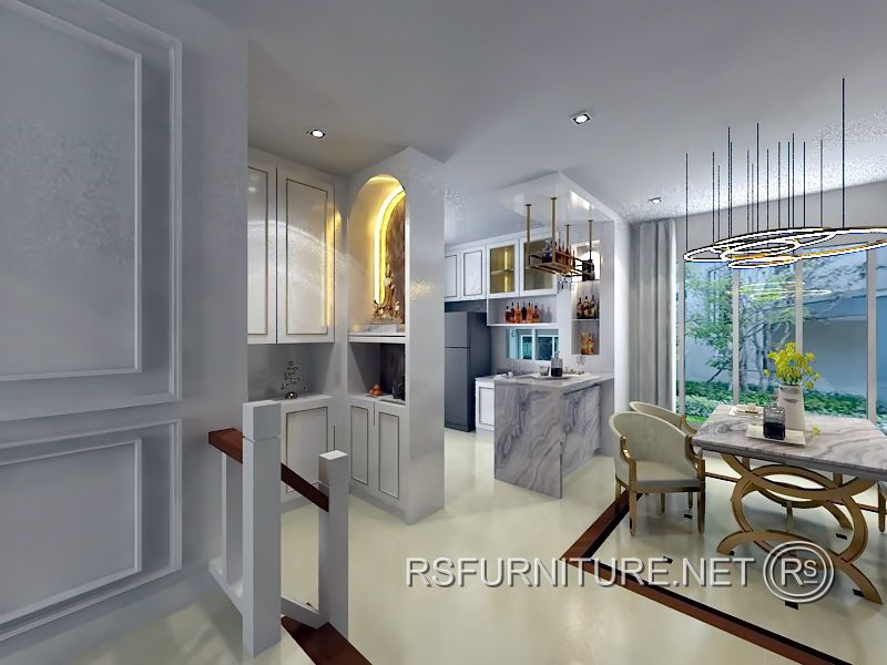 บ้านเดี่ยว นันทวัน ตกแต่งภายใน บิวอิน ตู้ตั้งประธาน(ตู้เจ้าที่) ตู้ทีวี ตู้ครัว เคาน์เตอร์บาร์ 12