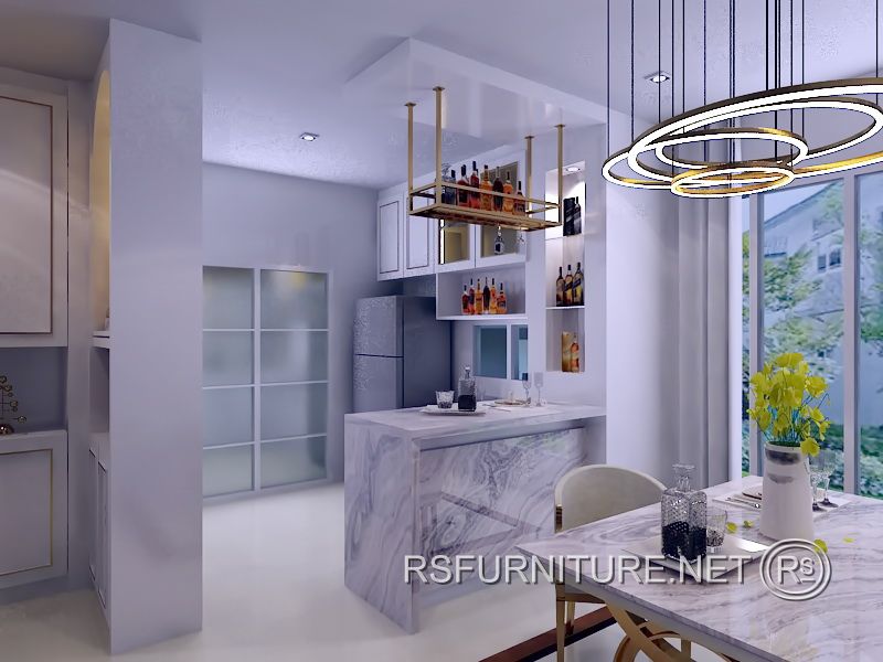 บ้านเดี่ยว นันทวัน ตกแต่งภายใน บิวอิน ตู้ครัว เคาน์เตอร์บาร์เหล้า 1